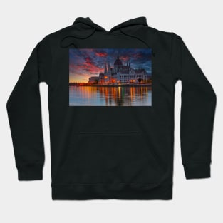 Sunset over Hungarian Parliament Building Budapest Hoodie